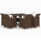 vidaXL 9-tlg. Garten-Essgruppe mit Kissen Poly Rattan Braun vidaXL 9-tlg. Garten-Essgruppe mit Kissen Poly Rattan Braun