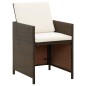 vidaXL 9-tlg. Garten-Essgruppe mit Kissen Poly Rattan Braun vidaXL 9-tlg. Garten-Essgruppe mit Kissen Poly Rattan Braun