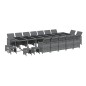 vidaXL 19-tlg. Garten-Essgruppe mit Kissen Poly Rattan Grau vidaXL 19-tlg. Garten-Essgruppe mit Kissen Poly Rattan Grau