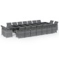 vidaXL 19-tlg. Garten-Essgruppe mit Kissen Poly Rattan Grau vidaXL 19-tlg. Garten-Essgruppe mit Kissen Poly Rattan Grau