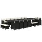 vidaXL 19-tlg. Garten-Essgruppe mit Kissen Poly Rattan Schwarz vidaXL 19-tlg. Garten-Essgruppe mit Kissen Poly Rattan Schwarz