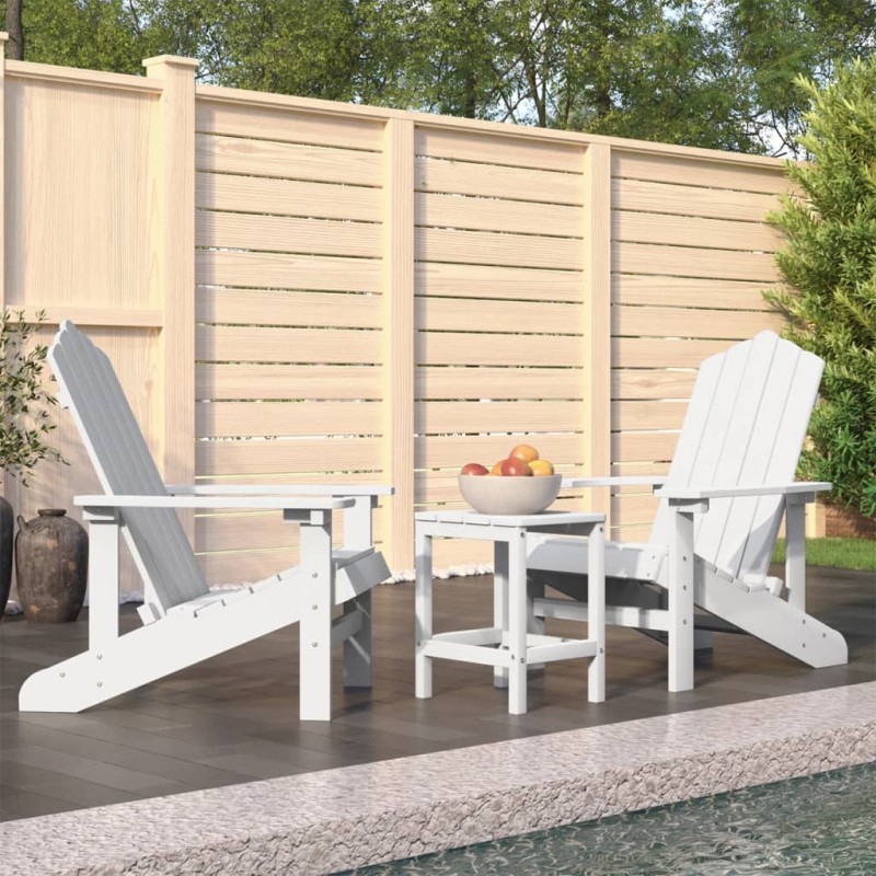 vidaXL Adirondack-Gartenstühle mit Tisch HDPE Weiß vidaXL Adirondack-Gartenstühle mit Tisch HDPE Weiß