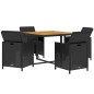 vidaXL 5-tlg. Garten-Essgruppe mit Kissen Poly Rattan Schwarz vidaXL 5-tlg. Garten-Essgruppe mit Kissen Poly Rattan Schwarz