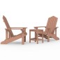 vidaXL Adirondack-Gartenstühle mit Tisch HDPE Braun vidaXL Adirondack-Gartenstühle mit Tisch HDPE Braun