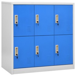vidaXL Schließfachschränke 5 Stk. Hellgrau und Blau 90x45x92,5cm Stahl