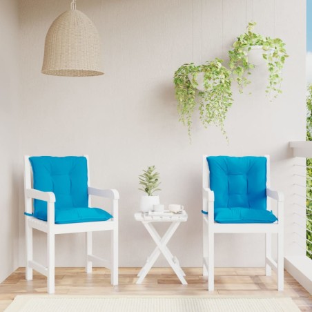 Gartenstuhlauflagen für Niedriglehner 2 Stk. Blau 100x50x7 cm