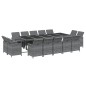 vidaXL 15-tlg. Garten-Essgruppe mit Kissen Poly Rattan Grau vidaXL 15-tlg. Garten-Essgruppe mit Kissen Poly Rattan Grau