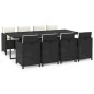 vidaXL 9-tlg. Garten-Essgruppe mit Kissen Poly Rattan Schwarz vidaXL 9-tlg. Garten-Essgruppe mit Kissen Poly Rattan Schwarz