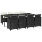 vidaXL 9-tlg. Garten-Essgruppe mit Kissen Poly Rattan Schwarz vidaXL 9-tlg. Garten-Essgruppe mit Kissen Poly Rattan Schwarz