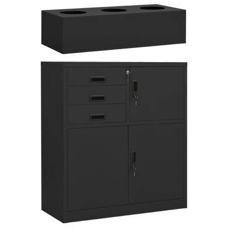 vidaXL Büroschrank mit Pflanzkasten Anthrazit 90x40x125 cm Stahl 
