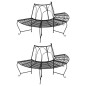 vidaXL Baumbänke Halbrund 2 Stk. Ø159 cm Schwarz Stahl vidaXL Baumbänke Halbrund 2 Stk. Ø159 cm Schwarz Stahl