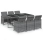 vidaXL 7-tlg. Garten-Essgruppe mit Kissen Poly Rattan Grau vidaXL 7-tlg. Garten-Essgruppe mit Kissen Poly Rattan Grau