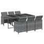 vidaXL 7-tlg. Garten-Essgruppe mit Kissen Poly Rattan Grau vidaXL 7-tlg. Garten-Essgruppe mit Kissen Poly Rattan Grau