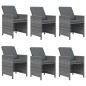 vidaXL 7-tlg. Garten-Essgruppe mit Kissen Poly Rattan Grau vidaXL 7-tlg. Garten-Essgruppe mit Kissen Poly Rattan Grau