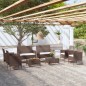 vidaXL 8-tlg. Garten-Lounge-Set mit Auflagen Poly Rattan Braun vidaXL 8-tlg. Garten-Lounge-Set mit Auflagen Poly Rattan Braun