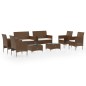 vidaXL 8-tlg. Garten-Lounge-Set mit Auflagen Poly Rattan Braun vidaXL 8-tlg. Garten-Lounge-Set mit Auflagen Poly Rattan Braun