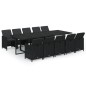 vidaXL 11-tlg. Garten-Essgruppe mit Kissen Poly Rattan Schwarz vidaXL 11-tlg. Garten-Essgruppe mit Kissen Poly Rattan Schwarz