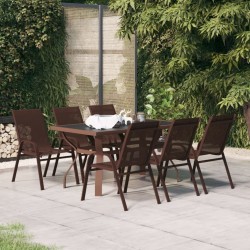 vidaXL 7-tlg. Garten-Essgruppe Braun und Schwarz