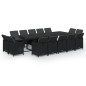 vidaXL 15-tlg. Garten-Essgruppe mit Kissen Poly Rattan Schwarz vidaXL 15-tlg. Garten-Essgruppe mit Kissen Poly Rattan Schwarz
