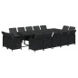 vidaXL 15-tlg. Garten-Essgruppe mit Kissen Poly Rattan Schwarz vidaXL 15-tlg. Garten-Essgruppe mit Kissen Poly Rattan Schwarz