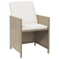 vidaXL 9-tlg. Garten-Essgruppe mit Kissen Poly Rattan Beige vidaXL 9-tlg. Garten-Essgruppe mit Kissen Poly Rattan Beige
