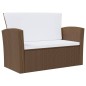 vidaXL 8-tlg. Garten-Lounge-Set mit Auflagen Poly Rattan Braun vidaXL 8-tlg. Garten-Lounge-Set mit Auflagen Poly Rattan Braun