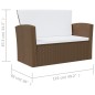 vidaXL 8-tlg. Garten-Lounge-Set mit Auflagen Poly Rattan Braun vidaXL 8-tlg. Garten-Lounge-Set mit Auflagen Poly Rattan Braun
