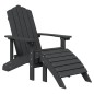 vidaXL Adirondack-Gartenstühle mit Hocker & Tisch HDPE Anthrazit vidaXL Adirondack-Gartenstühle mit Hocker & Tisch HDPE Anthrazit