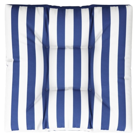vidaXL Palettenkissen Blau Weiß Gestreift 80x80x12 cm Stoff