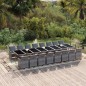 vidaXL 17-tlg. Garten-Essgruppe mit Kissen Poly Rattan Grau vidaXL 17-tlg. Garten-Essgruppe mit Kissen Poly Rattan Grau
