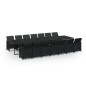 vidaXL 15-tlg. Garten-Essgruppe mit Kissen Poly Rattan Schwarz vidaXL 15-tlg. Garten-Essgruppe mit Kissen Poly Rattan Schwarz