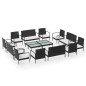 vidaXL 16-tlg. Garten-Lounge-Set mit Auflagen Poly Rattan Schwarz vidaXL 16-tlg. Garten-Lounge-Set mit Auflagen Poly Rattan Schwarz