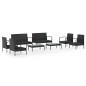 vidaXL 8-tlg. Garten-Lounge-Set mit Auflagen Poly Rattan Schwarz vidaXL 8-tlg. Garten-Lounge-Set mit Auflagen Poly Rattan Schwarz
