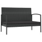 vidaXL 8-tlg. Garten-Lounge-Set mit Auflagen Poly Rattan Schwarz vidaXL 8-tlg. Garten-Lounge-Set mit Auflagen Poly Rattan Schwarz