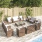 vidaXL 16-tlg. Garten-Lounge-Set mit Kissen Poly-Rattan Braun vidaXL 16-tlg. Garten-Lounge-Set mit Kissen Poly-Rattan Braun