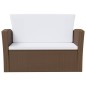 vidaXL 16-tlg. Garten-Lounge-Set mit Kissen Poly-Rattan Braun vidaXL 16-tlg. Garten-Lounge-Set mit Kissen Poly-Rattan Braun