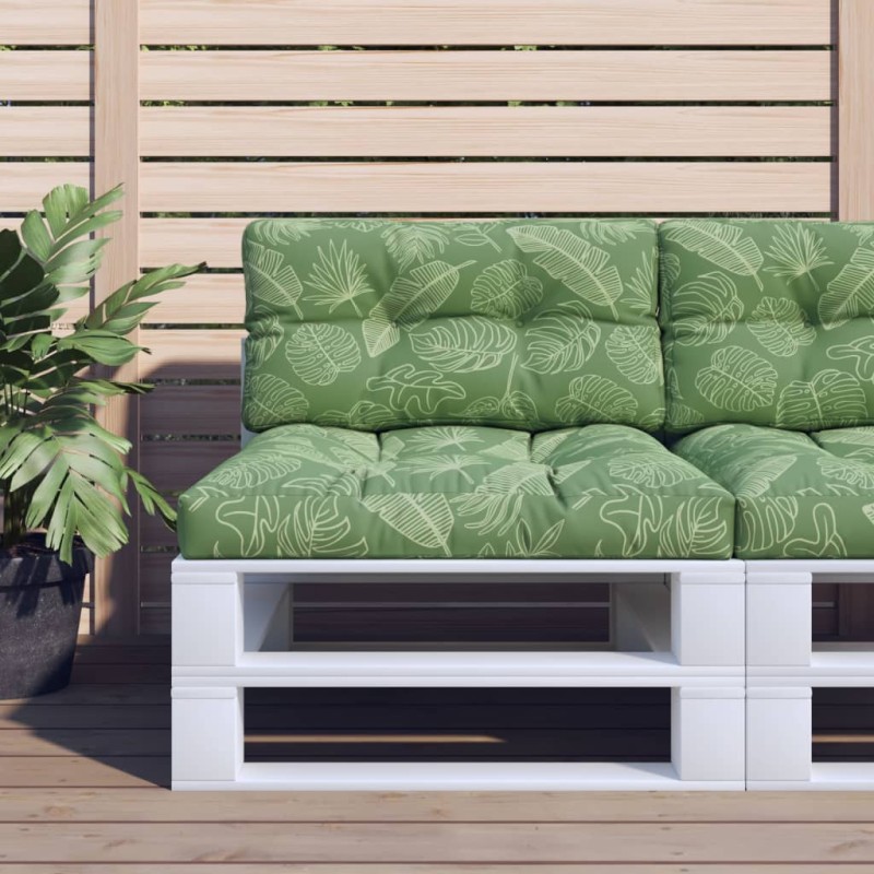 vidaXL Palettenkissen Blattmuster 70x40x12 cm Stoff vidaXL Palettenkissen Blattmuster 70x40x12 cm Stoff