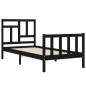 Massivholzbett mit Kopfteil Schwarz 90x200 cm Massivholzbett mit Kopfteil Schwarz 90x200 cm