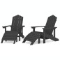 vidaXL Adirondack-Gartenstühle 2 Stk. mit Hockern HDPE Weiß vidaXL Adirondack-Gartenstühle 2 Stk. mit Hockern HDPE Weiß