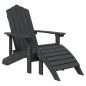 vidaXL Adirondack-Gartenstühle 2 Stk. mit Hockern HDPE Weiß vidaXL Adirondack-Gartenstühle 2 Stk. mit Hockern HDPE Weiß