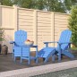 vidaXL Adirondack-Gartenstühle mit Hocker & Tisch HDPE Aquamarin vidaXL Adirondack-Gartenstühle mit Hocker & Tisch HDPE Aquamarin