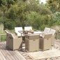 vidaXL 9-tlg. Garten-Essgruppe mit Kissen Poly Rattan Beige vidaXL 9-tlg. Garten-Essgruppe mit Kissen Poly Rattan Beige