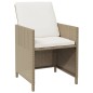 vidaXL 9-tlg. Garten-Essgruppe mit Kissen Poly Rattan Beige vidaXL 9-tlg. Garten-Essgruppe mit Kissen Poly Rattan Beige