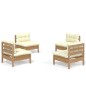 vidaXL 4-tlg. Garten-Lounge-Set mit Creme Kissen Kiefernholz vidaXL 4-tlg. Garten-Lounge-Set mit Creme Kissen Kiefernholz