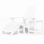 vidaXL Adirondack-Gartenstuhl mit Hocker & Tisch HDPE Weiß vidaXL Adirondack-Gartenstuhl mit Hocker & Tisch HDPE Weiß
