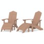 vidaXL Adirondack-Gartenstühle 2 Stk. mit Hockern HDPE Braun vidaXL Adirondack-Gartenstühle 2 Stk. mit Hockern HDPE Braun
