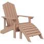 vidaXL Adirondack-Gartenstühle 2 Stk. mit Hockern HDPE Braun vidaXL Adirondack-Gartenstühle 2 Stk. mit Hockern HDPE Braun