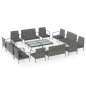 vidaXL 16-tlg. Garten-Lounge-Set mit Auflagen Poly Rattan Grau vidaXL 16-tlg. Garten-Lounge-Set mit Auflagen Poly Rattan Grau