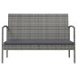 vidaXL 16-tlg. Garten-Lounge-Set mit Auflagen Poly Rattan Grau vidaXL 16-tlg. Garten-Lounge-Set mit Auflagen Poly Rattan Grau