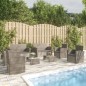 vidaXL 8-tlg. Garten-Lounge-Set mit Kissen Poly Rattan Grau vidaXL 8-tlg. Garten-Lounge-Set mit Kissen Poly Rattan Grau